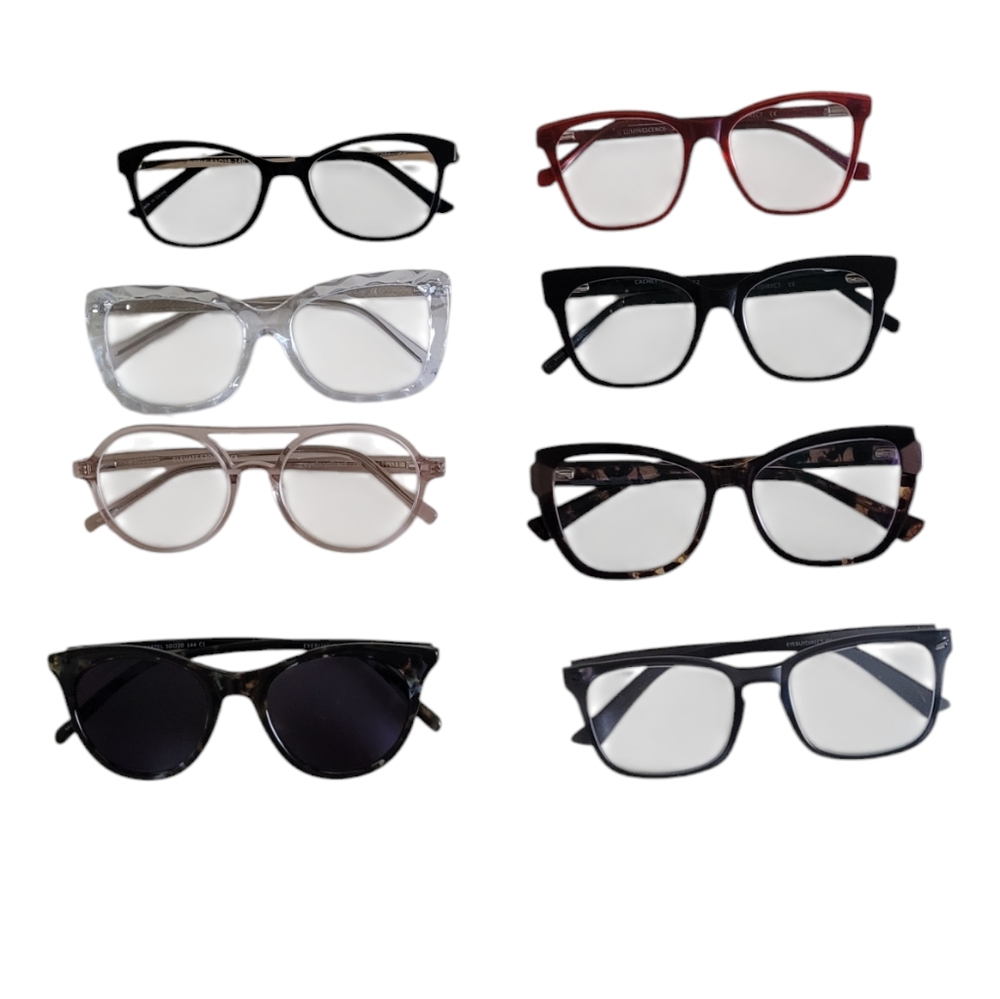 Eyeglass Frames Set of 8‎ Multiple Colors and Sizes